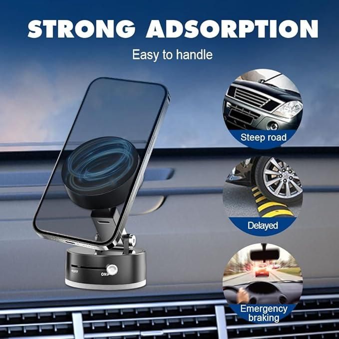 Vacuum Magnetic Suction Phone Mount | Hands-Free Car, Gym, Mirror & Shower Use
