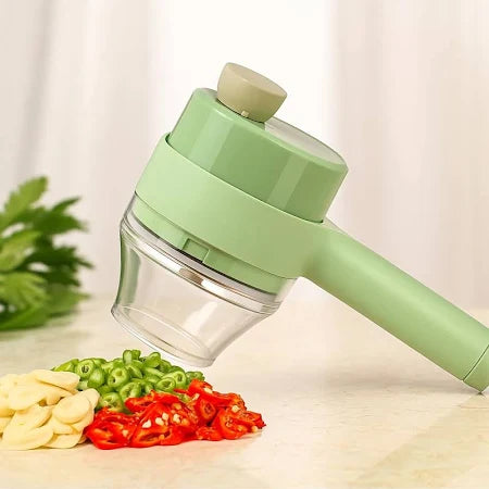 4-in-1 Portable Electric Vegetable Cutter Set – Your Smart Kitchen Assistant!