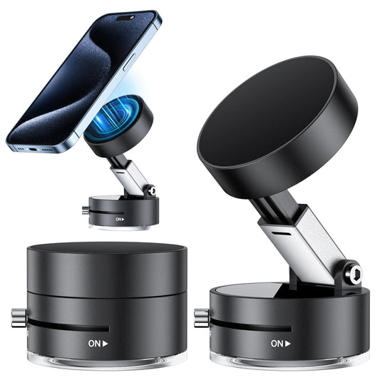 Vacuum Magnetic Suction Phone Mount | Hands-Free Car, Gym, Mirror &amp; Shower Use