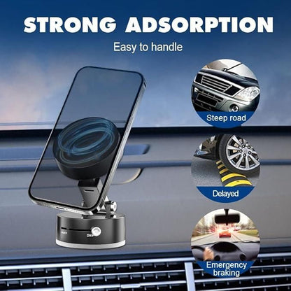 Vacuum Magnetic Suction Phone Mount | Hands-Free Car, Gym, Mirror &amp; Shower Use