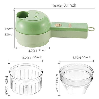 4-in-1 Portable Electric Vegetable Cutter Set – Your Smart Kitchen Assistant!