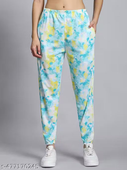 Casual Tie Dye Printed Nightsuit Set for Women (T-Shirt &amp; Pyjama)