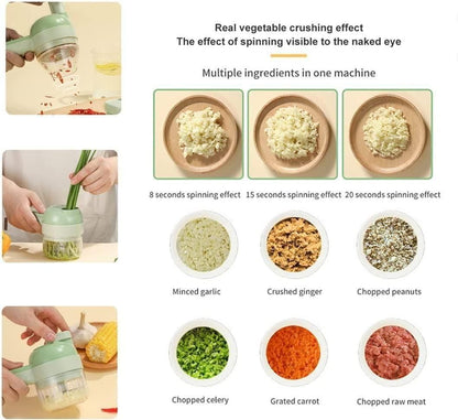 4-in-1 Portable Electric Vegetable Cutter Set – Your Smart Kitchen Assistant!